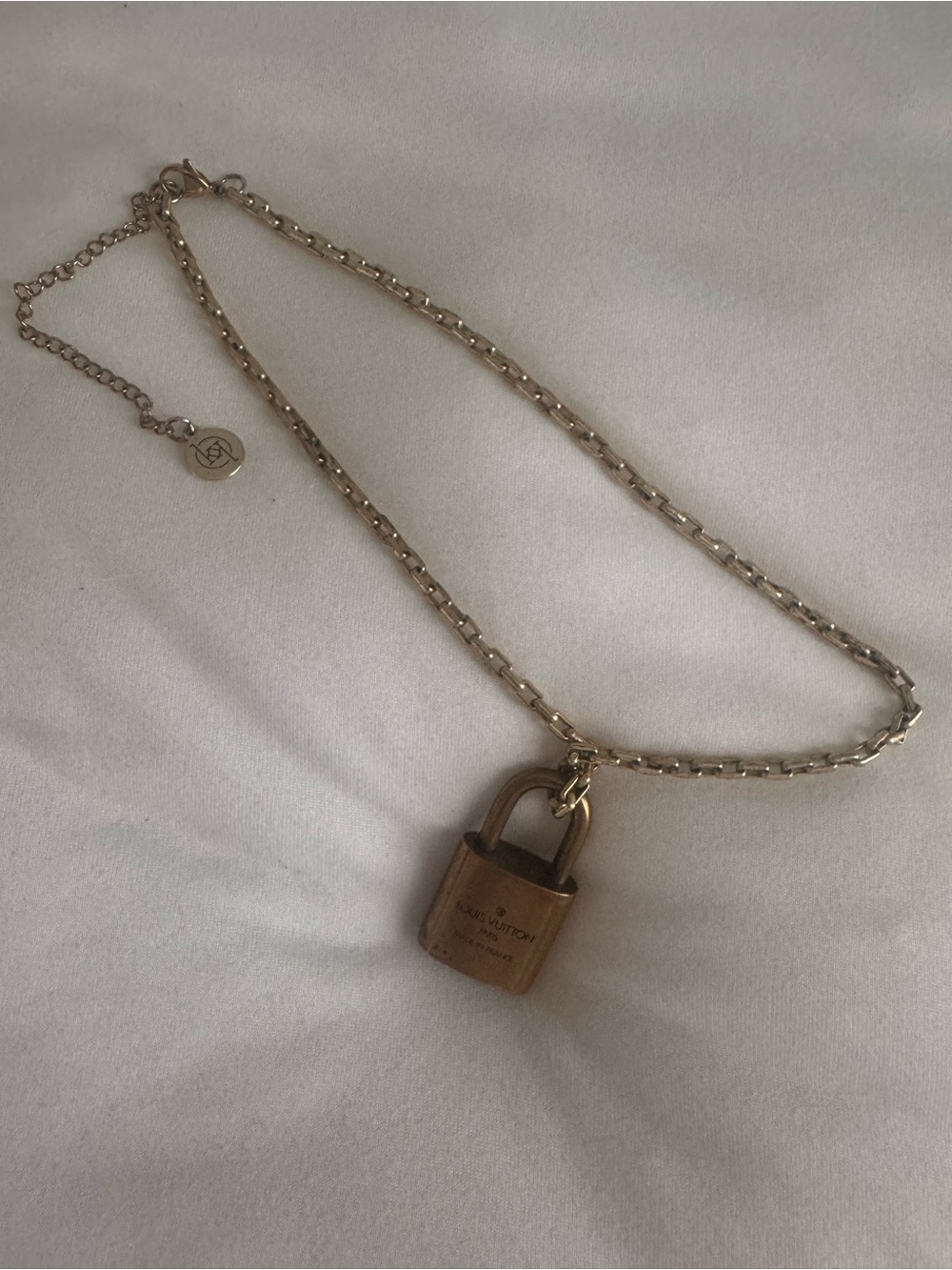 Louis Vuitton Gold-Tone Padlock Pendant Necklace - Picture 3 of 9
